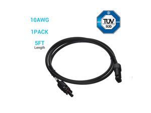 RENOGY® 5ft. 10AWG Solar Extension Cable Male to Female Solar Connectors RENOGY® 5ft. 10AWG Solar Extension Cable Male to Female Solar Connectors