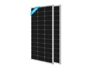 Renogy 100 Watt 12 Volt Monocrystalline Solar Panel, 2-Pack Compact Design