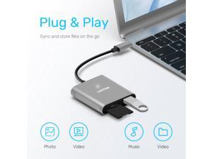 Unitek SD Card Reader USB C, 3 in 1 Type C to USB Camera SD/Micro SD Memory Card Reader Adapter 2TB Capacity for MacBook Pro/Air, iPad Pro, XPS, Samsung Galaxy S10/S9/S8 and More USB-C Devices (15cm)