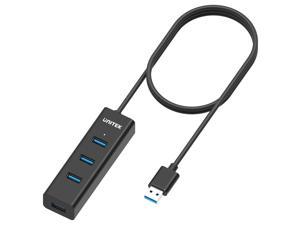 Unitek 4-Port USB 3.0 Hub Long Cable 48-inch with Micro USB Charging Port, Fast Data Transfer USB Hub Extender Extension Connector Compatible Windows PC, Mac, Surface Pro, Laptop, Printer, 4FT - Black