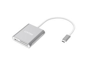 Unitek USB C SD Card Reader, Aluminum 3-Slot USB 3.0 Type-C Flash Memory Card Reader for USB C Device, Supports SanDisk Compact Flash Memory Card and Lexar Professional CompactFlash Card