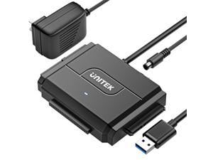 SATA/IDE to USB 3.0 Adapter, UNITEK IDE Hard Drive Adapter for Universal 2.5"/3.5" Inch IDE and SATA External HDD/SSD with 12V 2A Power Adapter, Support 10TB