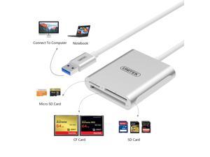 Unitek USB SD Card Reader, USB 3.0 Memory Card Reader Writer Compact Flash Card Adapter for CF/SD/TF Micro SD/Micro SDHC/MD/MMC/SDHC/SDXC UHS-I Card for Windows, Mac – Aluminum [Upgrade Version]
