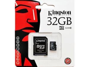 Kingston 32GB 32G MicroSDHC Micro SD HC SDHC Memory Card UHS-1 Class 10 C10 SDC10/32GB W/ Adapter + Retail Packing