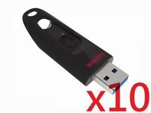 SanDisk 16GB 16G 16 GB Cruzer Ultra CZ48 USB 3.0 Flash Drive - up to 80MB/s Transfer Speed, with SecureAccess - Pack of 10