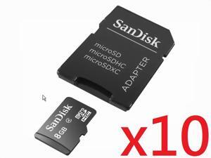 SanDisk 10 piece SanDisk Class 4 C4 Ultra microSDHC micro SD HC SDHC TF Memory Card 8G 8GB W/ ADAPTER + Plastic Case SDSDQAB-008G HK069 SanDisk 10 piece SanDisk Class 4 C4 Ultra microSDHC micro SD HC SDHC TF Memory Card 8G 8GB W/ ADAPTER + Plastic Case SDSDQAB-008G HK069