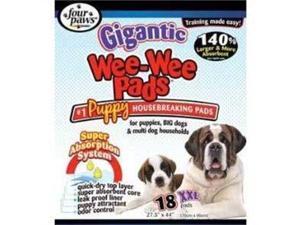 Four Paws Gigantic Wee-Wee Pads, 27.5-Inch by 44-Inch, 18-Pack FP01663 FOUR PAWS PRODUCTS LTD Four Paws Gigantic Wee-Wee Pads, 27.5-Inch by 44-Inch, 18-Pack FP01663 FOUR PAWS PRODUCTS LTD