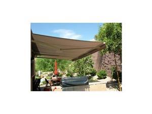 Aleko 20 X 10 Feet Retractable Motorized Patio Awning Ivory Color Newegg Com