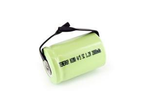 1pcs Tenergy 4/5 Sub C 2000mAh NiMH Flat Top Rechargeable Battery| Tabs Option| w/ Tabs 1pcs Tenergy 4/5 Sub C 2000mAh NiMH Flat Top Rechargeable Battery| Tabs Option| w/ Tabs