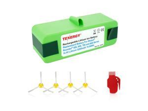 Tenergy 5200mAh iRobot Roomba Replacement Battery for R3 500 600 700 800 Series, 5.2Ah 14.4V Advanced Power System (APS) Li-ion Roomba Battery Bonus 4 Side Brushes and 1 Brush Cleaning Tool Tenergy 5200mAh iRobot Roomba Replacement Battery for R3 500 600 700 800 Series, 5.2Ah 14.4V Advanced Power System (APS) Li-ion Roomba Battery Bonus 4 Side Brushes and 1 Brush Cleaning Tool