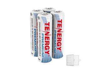 Tenergy 4 Pack Premium Rechargeable AA Batteries, High Capacity 2500mAh NiMH AA Battery, AA Cell Battery with AA Holder Tenergy 4 Pack Premium Rechargeable AA Batteries, High Capacity 2500mAh NiMH AA Battery, AA Cell Battery with AA Holder