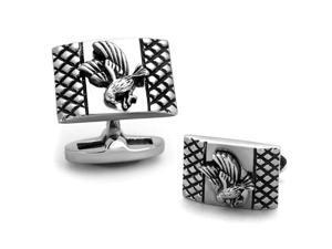 Detailed Stainless Steel Rectangle US American Bald Eagle Cufflinks Detailed Stainless Steel Rectangle US American Bald Eagle Cufflinks