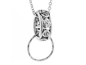 Sterling Silver and Cubic Zirconia Pendant with an Attachment for Charms Sterling Silver and Cubic Zirconia Pendant with an Attachment for Charms