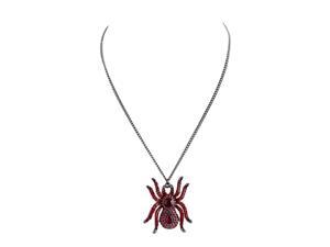 Red Rhinestone Spider Necklace, 22" Chain + Extender 3" Red Rhinestone Spider Necklace, 22" Chain + Extender 3"