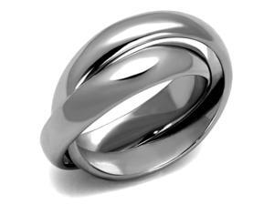 Stainless Steel Interlocking Rolling Intertwined Double Band Ring Stainless Steel Interlocking Rolling Intertwined Double Band Ring