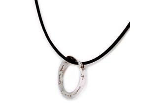 I love you more mobius, circle of love, black leather, sterling Silver pendant