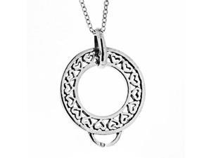 Sterling Silver Charm Holder Pendant with Hearts Sterling Silver Charm Holder Pendant with Hearts