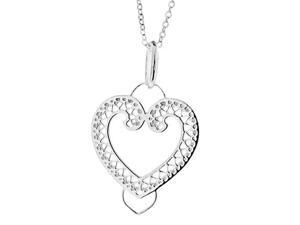 Heart-Shaped Charmholder Pendant in Sterling Silver Heart-Shaped Charmholder Pendant in Sterling Silver