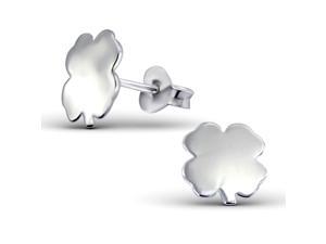 Luck of the Irish. Shiny Sterling Silver Lucky Four Leaf Clover Stud Earrings Luck of the Irish. Shiny Sterling Silver Lucky Four Leaf Clover Stud Earrings