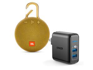JBL Clip 3 Mustard Bluetooth Speaker w/Anker 2 Ports Wall Charger JBL Clip 3 Mustard Bluetooth Speaker w/Anker 2 Ports Wall Charger