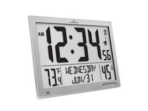 Marathon CL030062FD GG Slim Atomic Full Calendar Clock Gray Marathon CL030062FD GG Slim Atomic Full Calendar Clock Gray