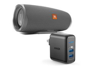 JBL Charge 4 Gray Portable Bluetooth Speaker w/Anker Wall Charger JBL Charge 4 Gray Portable Bluetooth Speaker w/Anker Wall Charger