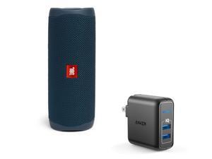 JBL Flip 5 Blue Portable Bluetooth Speaker w/Wall Charger JBL Flip 5 Blue Portable Bluetooth Speaker w/Wall Charger