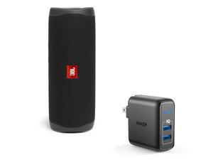 JBL Flip 5 Black Portable Bluetooth Speaker w/Wall Charger JBL Flip 5 Black Portable Bluetooth Speaker w/Wall Charger