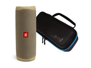 JBL Flip 5 Sand Portable Bluetooth Speaker w/divvi! Hardshell Case