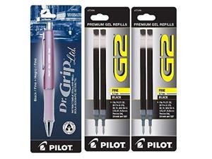 Pilot Dr. Grip Limited Retractable Rolling Ball Gel Pen, Fine Point, Metallic Mauve Barrel, Black Ink with 4 Black Ink Refill Pilot Dr. Grip Limited Retractable Rolling Ball Gel Pen, Fine Point, Metallic Mauve Barrel, Black Ink with 4 Black Ink Refill