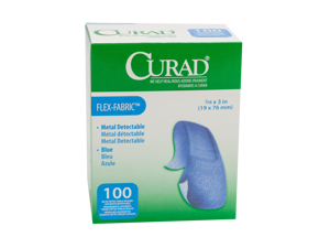 Bandage 3/4"X3" Blue Fabric Food Service 100/Box Bandage 3/4"X3" Blue Fabric Food Service 100/Box