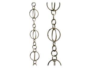Full Length Rain Chain in Brushed Stainless Life Circles Full Length Rain Chain in Brushed Stainless Life Circles