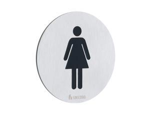 Xtra Restroom Lady Sign in Brushed Stainless Steel Finish