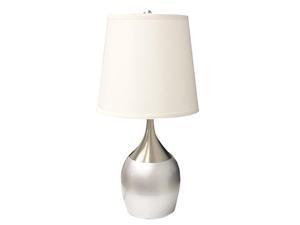 ORE International 24"H Silver Touch-On Table Lamp, Silver/White Finish - 8310SN