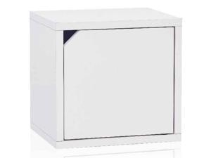 Way Basics 12.6"H x 13.4"W Modular Connect Eco Storage Cube with Door, White - Lifetime Guarantee