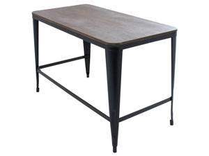 LumiSource Pia Wood Top Desk, Espresso Top, Black - OFD-PIABK-E