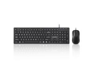 Perixx PERIDUO-117 Wired USB Standard Keyboard and Mouse Combo-Set with Big Print Letter, Black Perixx PERIDUO-117 Wired USB Standard Keyboard and Mouse Combo-Set with Big Print Letter, Black
