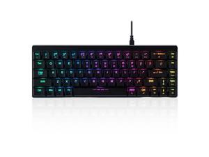Perixx PERIBOARD-428 Mini Mechanical Keyboard with Kailh Low Profile Brown Switch, RGB Backlighting, Black