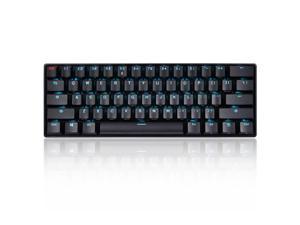 Perixx PX-4300GBL 60% Mechanical Keyboard - Wired or Wireless Multi-Device - Customizable RGB Backlighting - TKL - Gateron Blue Switches - US English