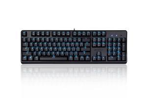 Perixx PX-5300GBL - Mechanical Gaming Keyboard - Wired USB 5.9 Ft Cable - Customizable RGB Backlighting - Clicky Gateron Blue Switches - US English