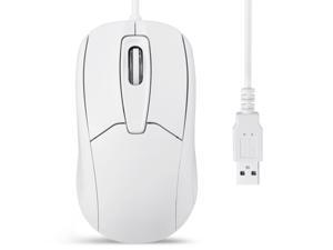 Perixx Perimice-209U - Wired Usb Mouse With Scroll Wheel for Left and Right-hand Use - for Computers and Laptops - White