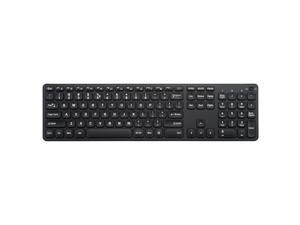 Perixx PERIBOARD-718B Wireless Backlit Keyboard, Full-size X Type Scissor Keys, White Backlit, Black