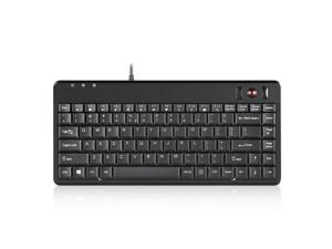 Perixx PERIBOARD-505H PLUS, Wired USB Trackball Keyboard - Built-in 2x USB 2.0 Hubs - Mini Design - Fit with Professional or Industrial Use - Built inTrackball - US English Layout