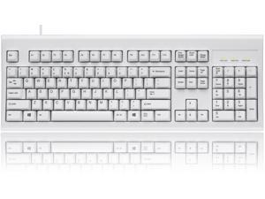 Perixx PERIBOARD-106 US, Wired USB Standard Keyboard, 104 Curve Keys Basic and Ergonomic Keyboard, White, Full US Layout