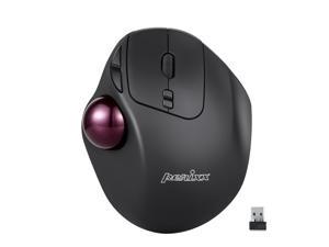 Perixx PERIMICE-717 Wireless 2.4 GHz Ergonomic Trackball Mouse 7 Buttons 1.34 in Trackball  5 Programmable Buttons 2 DPI Level