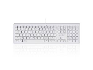 Perixx PERIBOARD-323 Silent Full-size Wired Backlit Keyboard for Mac, Multimedia Keys,  Scissor Keys, in White, US Layout