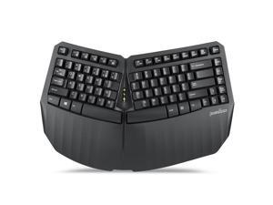 Perixx PERIBOARD-613B Wireless 2.4G & Bluetooth Ergonomic Compact 75% Keyboard for Windows and Mac with Integrated Wrist Rest and Switchable Keys for Mac and Windows