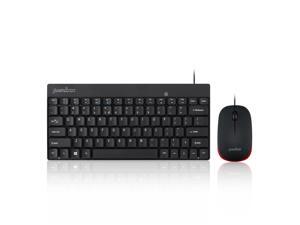 Perixx PERIDUO-212 Wired Keyboard and Mouse - 12 Multimedia Hot Keys - Black