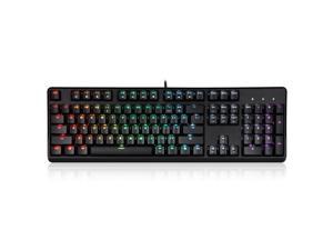 Perixx PX-5300GBR - Mechanical Gaming Keyboard - Wired USB 5.9 Ft Cable - Customizable RGB Backlighting - Tactile Gateron Brown Switches - US English