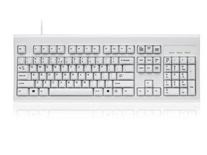 Perixx PERIBOARD-106 US, Wired USB Standard Keyboard, 104 Curve Keys Basic and Ergonomic Keyboard, White, Full US Layout Perixx PERIBOARD-106 US, Wired USB Standard Keyboard, 104 Curve Keys Basic and Ergonomic Keyboard, White, Full US Layout